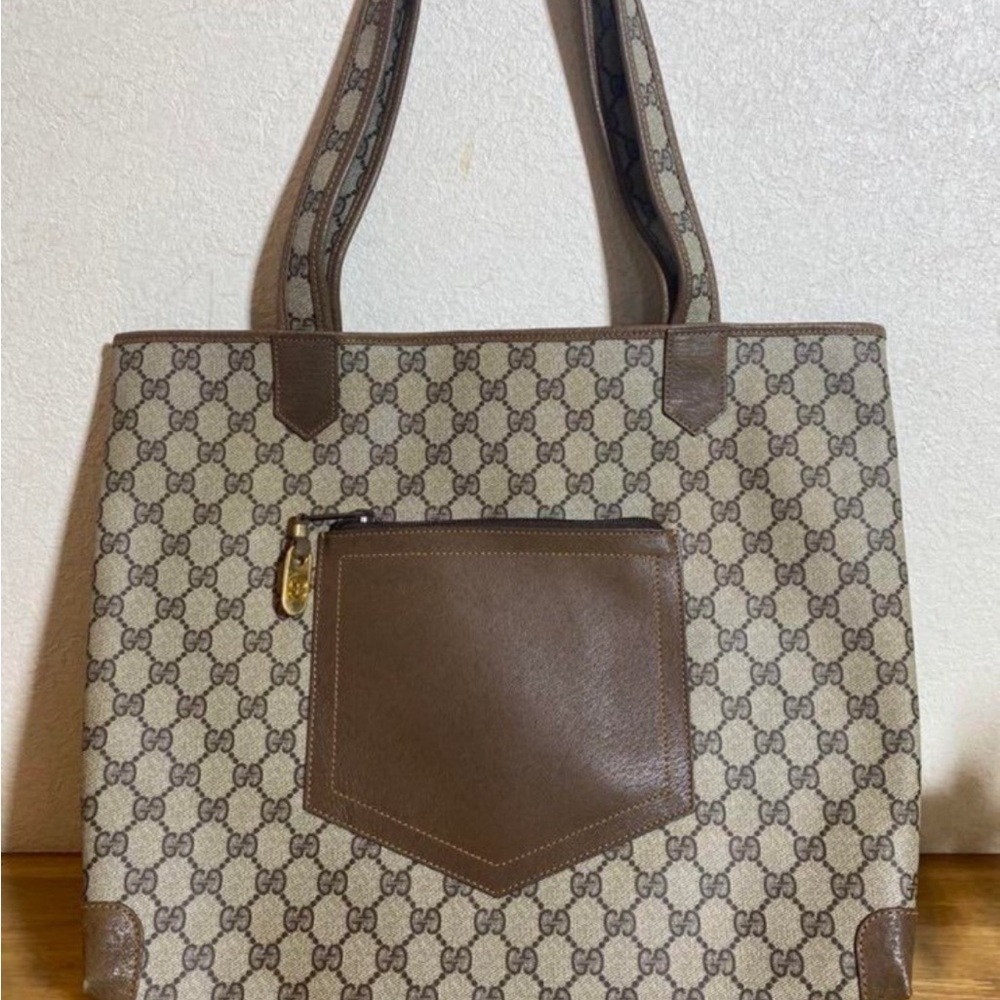 Gucci Beige and Brown Monogram Tote